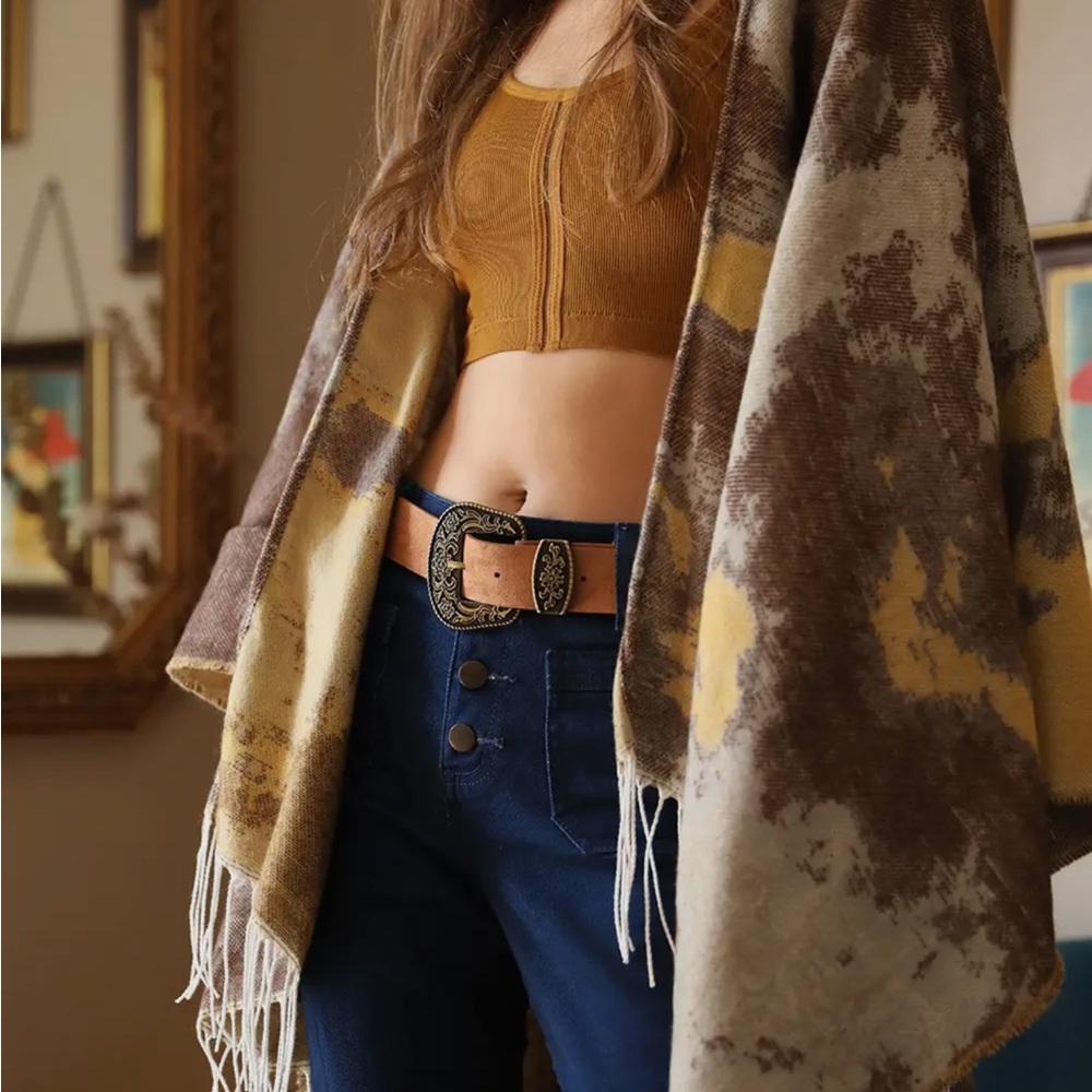 Antique gold Stylish Camel Belt with Gold Buckle NWT OSFA